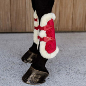 Ochraniacze skokowe przód Vegan Sheepskin Bamboo Elastic Velvet Red Ochraniacze skokowe przód Vegan Sheepskin Bamboo Elastic Velvet Red