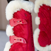 Ochraniacze skokowe przód Vegan Sheepskin Bamboo Elastic Velvet Red Ochraniacze skokowe przód Vegan Sheepskin Bamboo Elastic Velvet Red