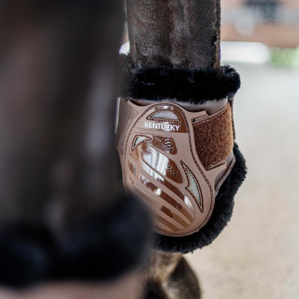 Ochraniacze skokowe tył Young Vegan Sheepskin Brązowo/Czarne