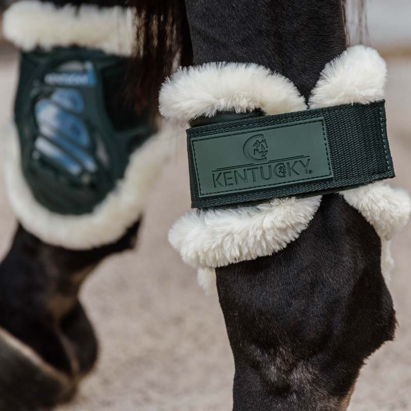 Ochraniacze skokowe tył Young Vegan Sheepskin Ciemna zieleń