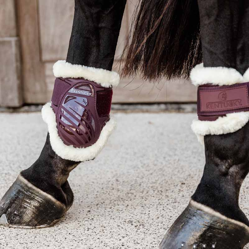 Ochraniacze skokowe tył Young Vegan Sheepskin Bordowe