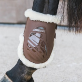 Ochraniacze skokowe tył Elastic Vegan Sheepskin Brązowe Ochraniacze skokowe tył Elastic Vegan Sheepskin Brązowe