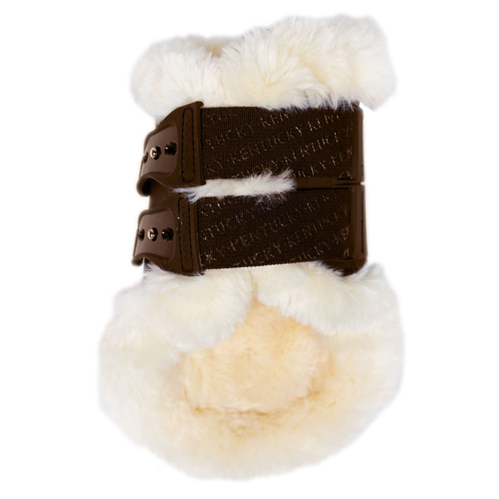 Ochraniacze skokowe tył Elastic Vegan Sheepskin Brązowe