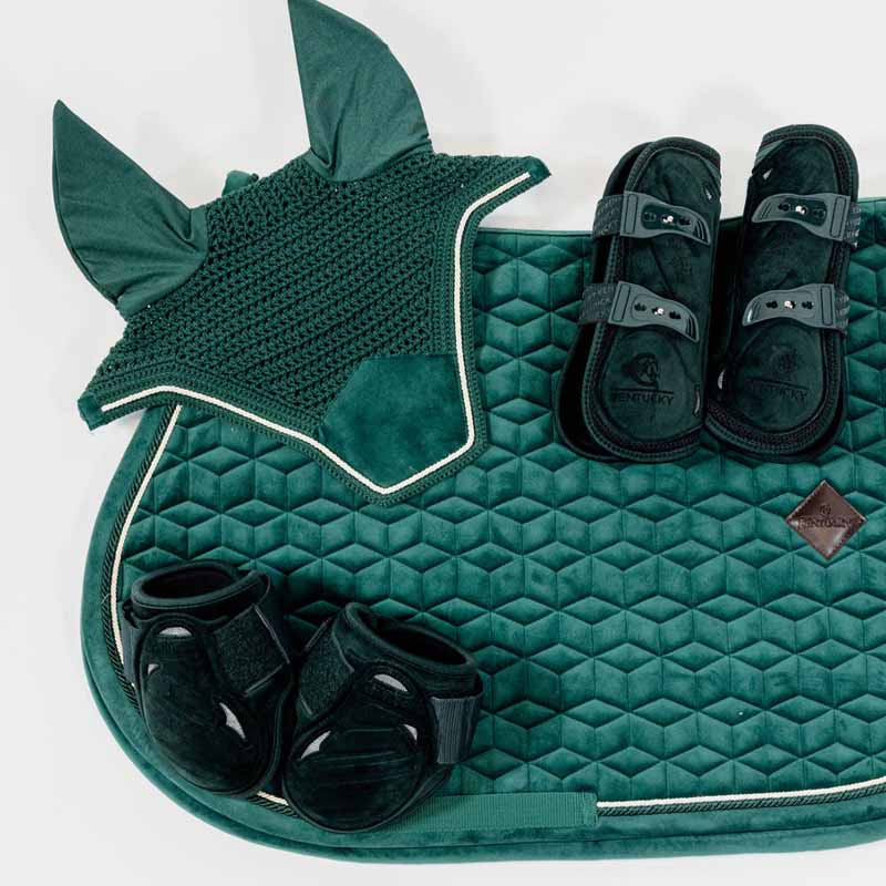 Ochraniacze skokowe tył Young Velvet Ciemna zieleń