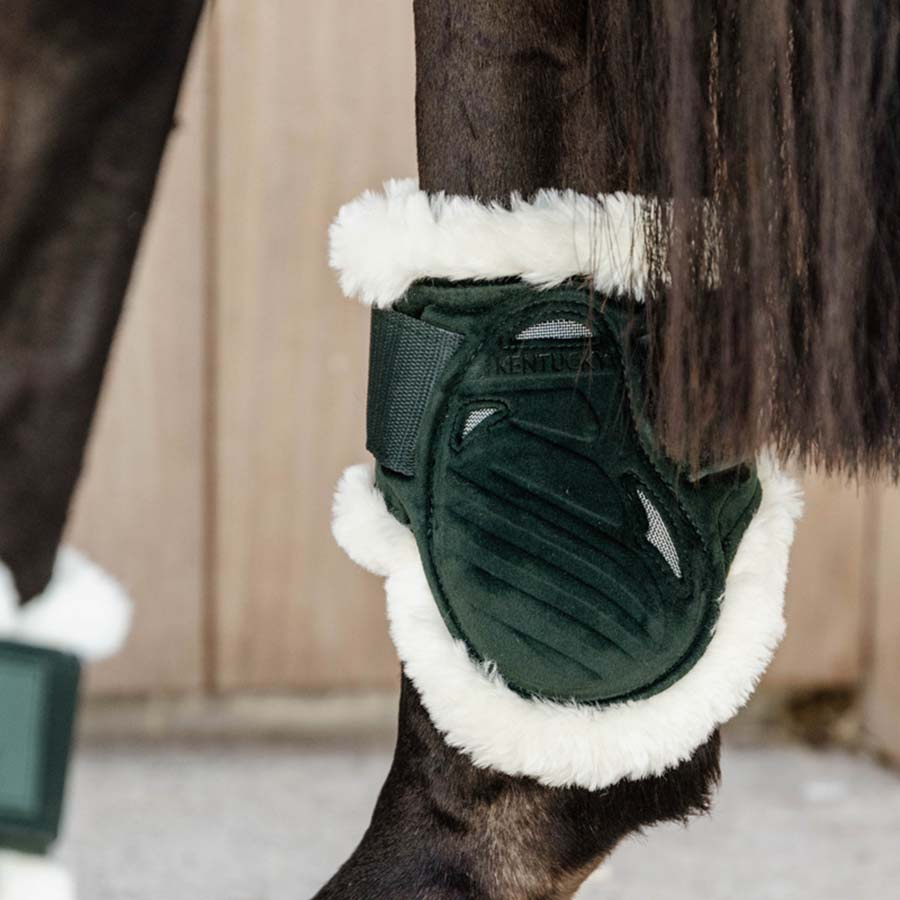 Ochraniacze skokowe tył Young Vegan Sheepskin Velvet Ciemna zieleń