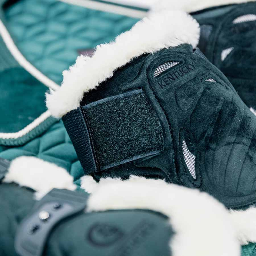 Ochraniacze skokowe tył Young Vegan Sheepskin Velvet Ciemna zieleń