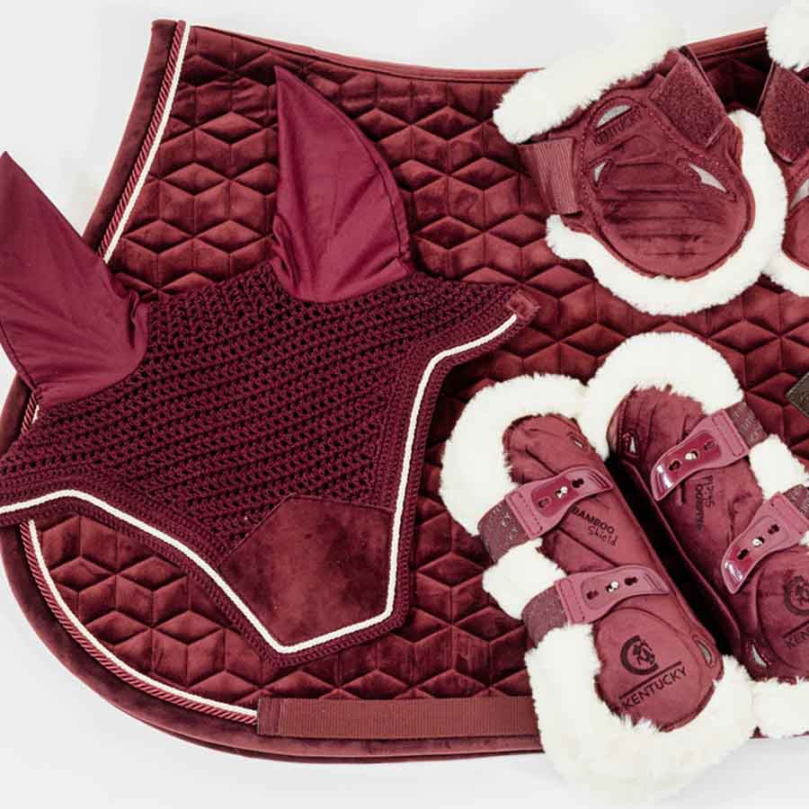 Ochraniacze skokowe tył Young Vegan Sheepskin Velvet Bordowe