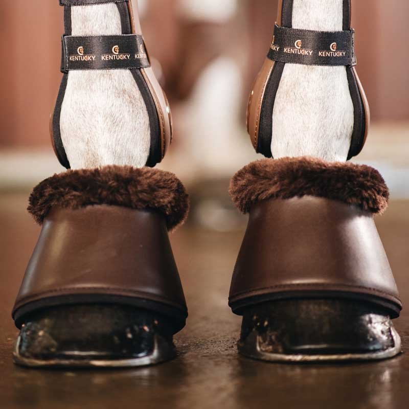 Kaloszki skóra syntetyczna Sheepskin Brązowe