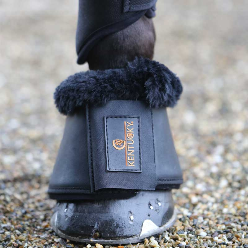 Kaloszki skóra syntetyczna Sheepskin Czarne