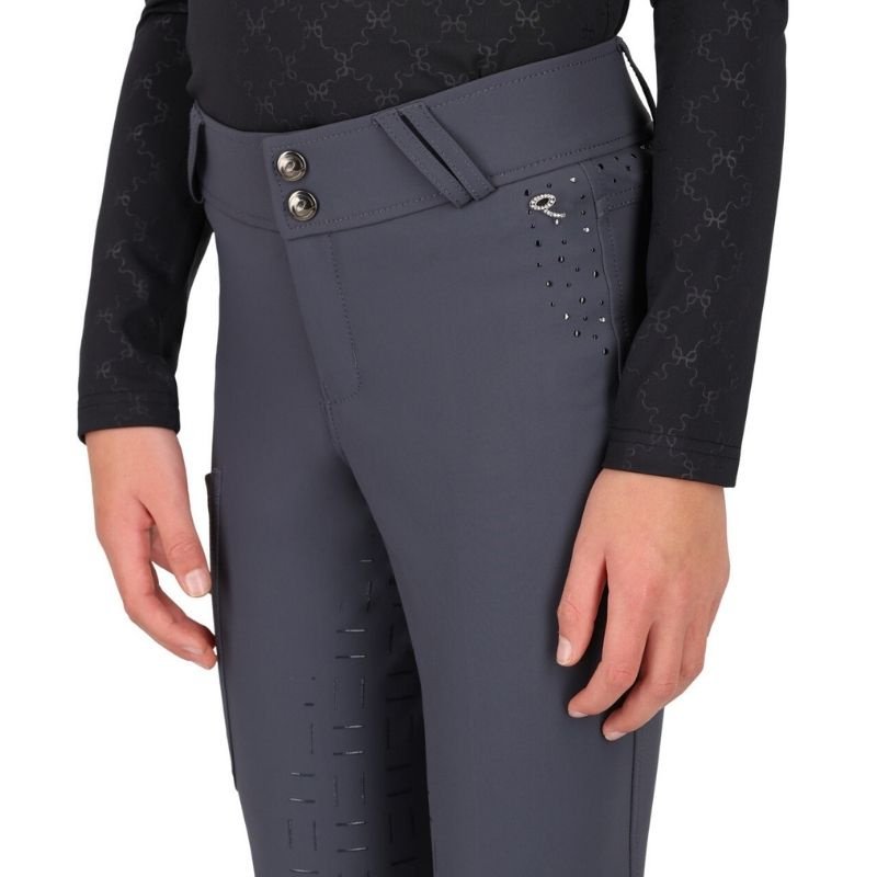 Bryczesy Dzieci/Junior Livora Full Grip Szare