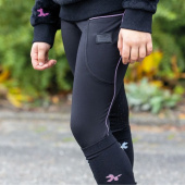 Zimowe legginsy jeździeckie Dzieci/Junior Isalyn Full Grip Czarne Zimowe legginsy jeździeckie Dzieci/Junior Isalyn Full Grip Czarne