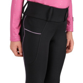 Zimowe legginsy jeździeckie Dzieci/Junior Isalyn Full Grip Czarne Zimowe legginsy jeździeckie Dzieci/Junior Isalyn Full Grip Czarne