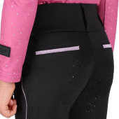 Zimowe legginsy jeździeckie Dzieci/Junior Isalyn Full Grip Czarne Zimowe legginsy jeździeckie Dzieci/Junior Isalyn Full Grip Czarne