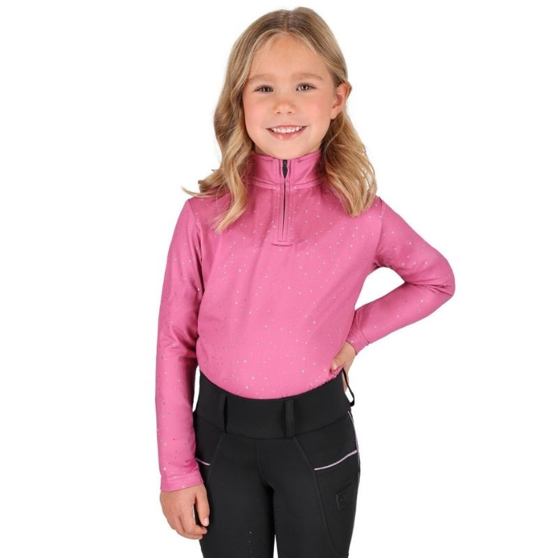 Bluzka jeździecka Dzieci/Junior Isalyn Brushed Różowa