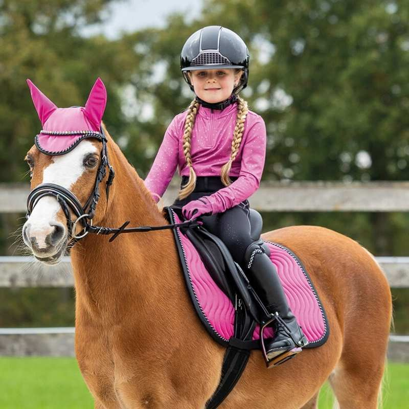 Bluzka jeździecka Dzieci/Junior Isalyn Brushed Różowa