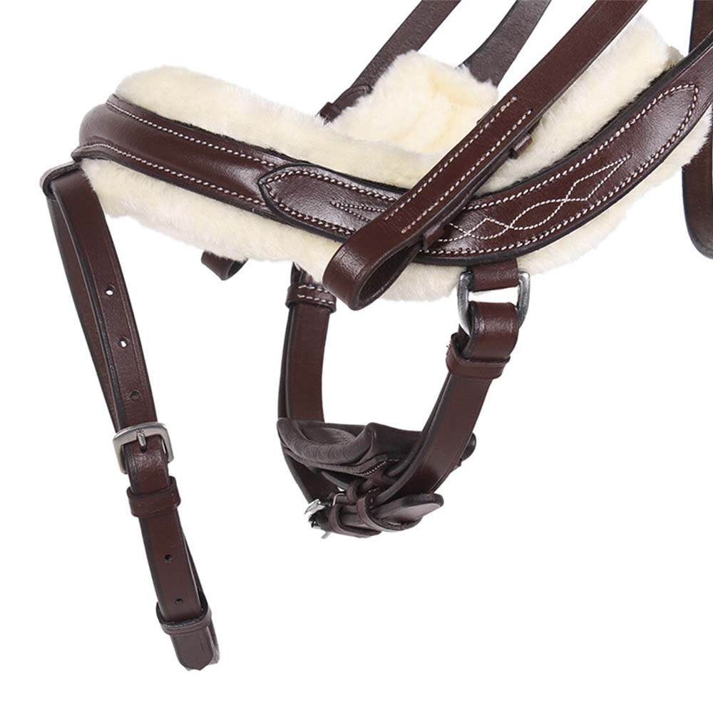 Ogłowie anatomiczne Ontatio Fauxfur Brązowe