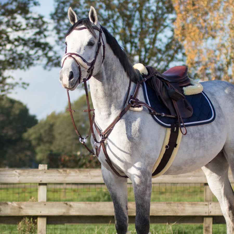 Ogłowie anatomiczne Ontatio Fauxfur Brązowe