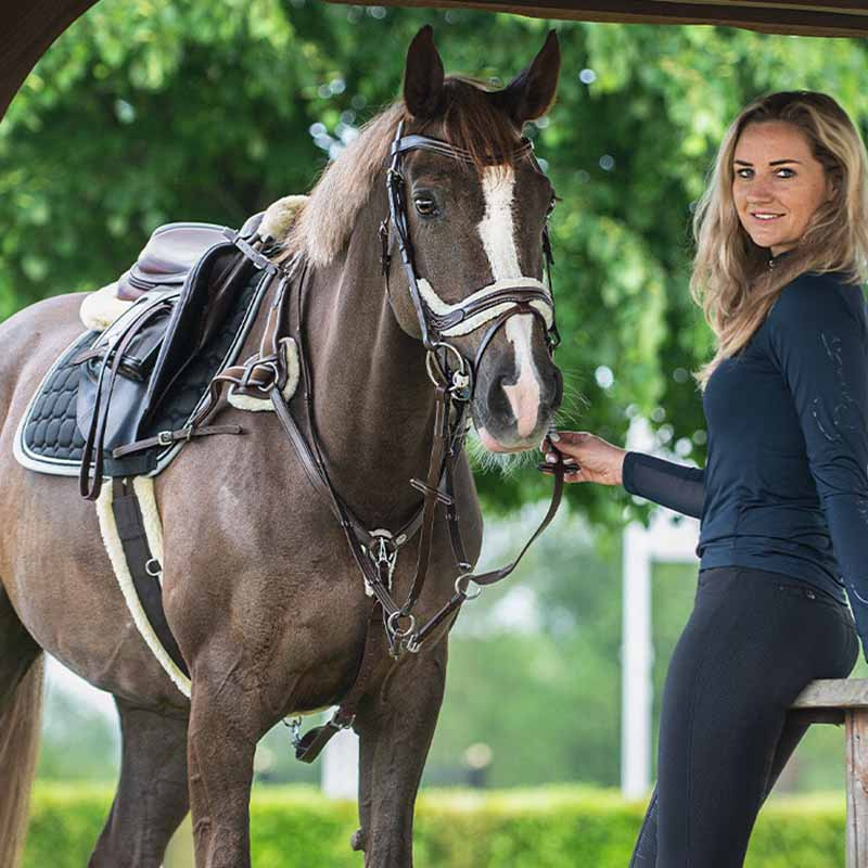 Ogłowie anatomiczne Ontatio Fauxfur Brązowe