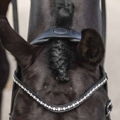 Anatomiczne ogłowie ujeżdżeniowe Comfort Fit Double z wodzami Czarne Anatomiczne ogłowie ujeżdżeniowe Comfort Fit Double z wodzami Czarne