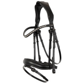Anatomiczne ogłowie ujeżdżeniowe Comfort Fit Pullback z wodzami Czarne Anatomiczne ogłowie ujeżdżeniowe Comfort Fit Pullback z wodzami Czarne