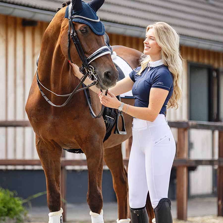 Legginsy jeździeckie Tregging Exposure Silicone Full Seat Białe