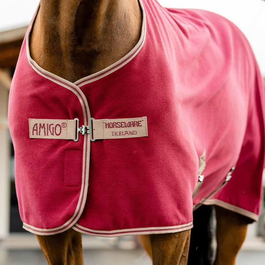 Derka polarowa Amigo Cooler Czerwono/Beżowa