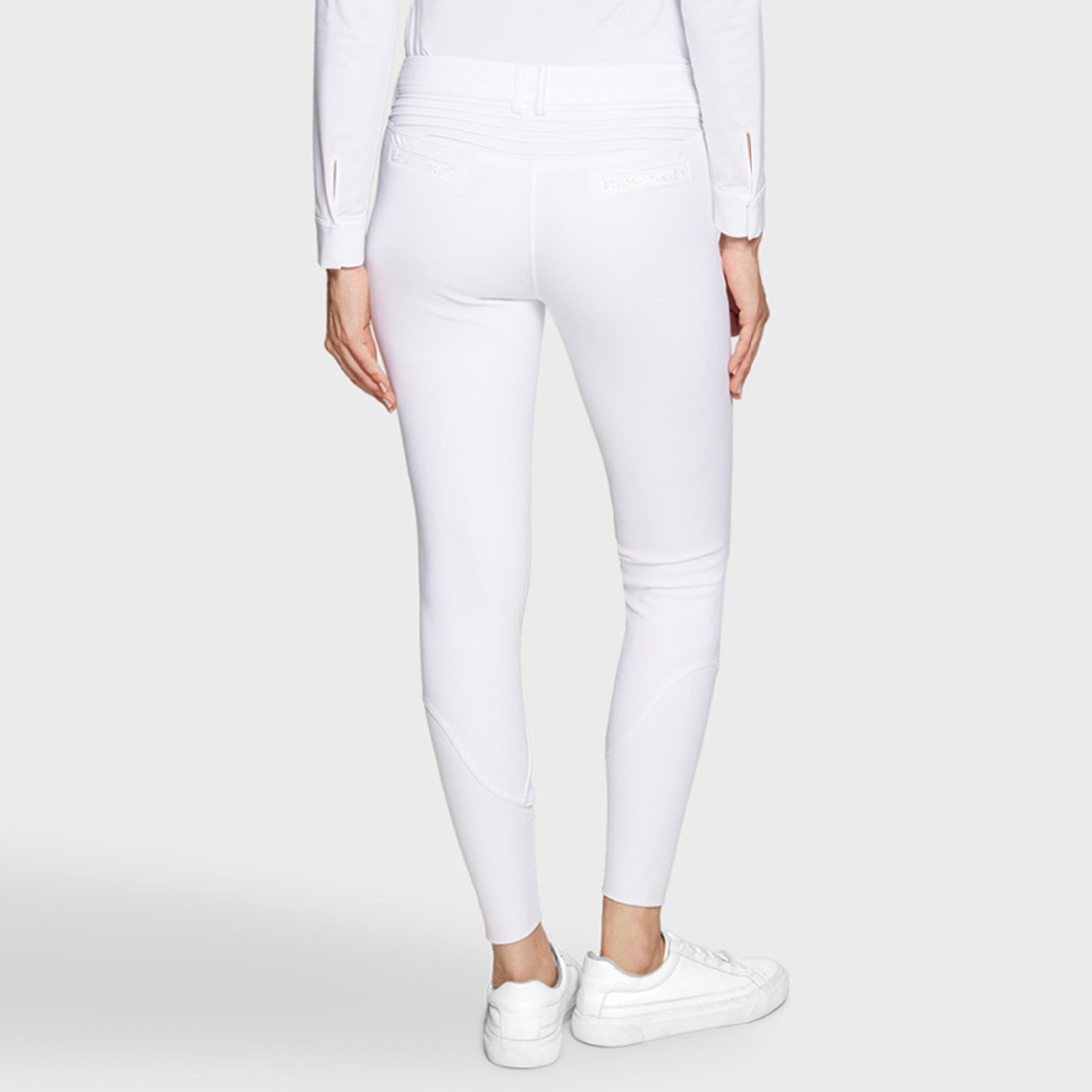 Bryczesy Adele Premium z pół lejem Białe