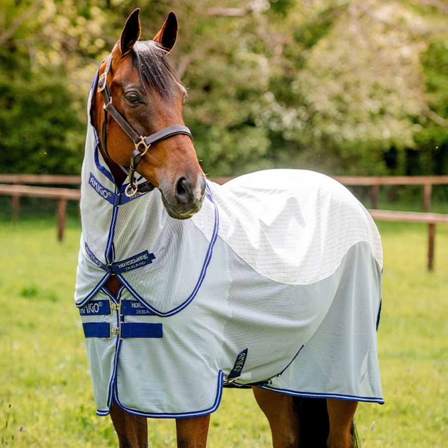 Derka letnia/przeciw owadom Amigo Airflow Plus Biało/Szaro/Niebieska