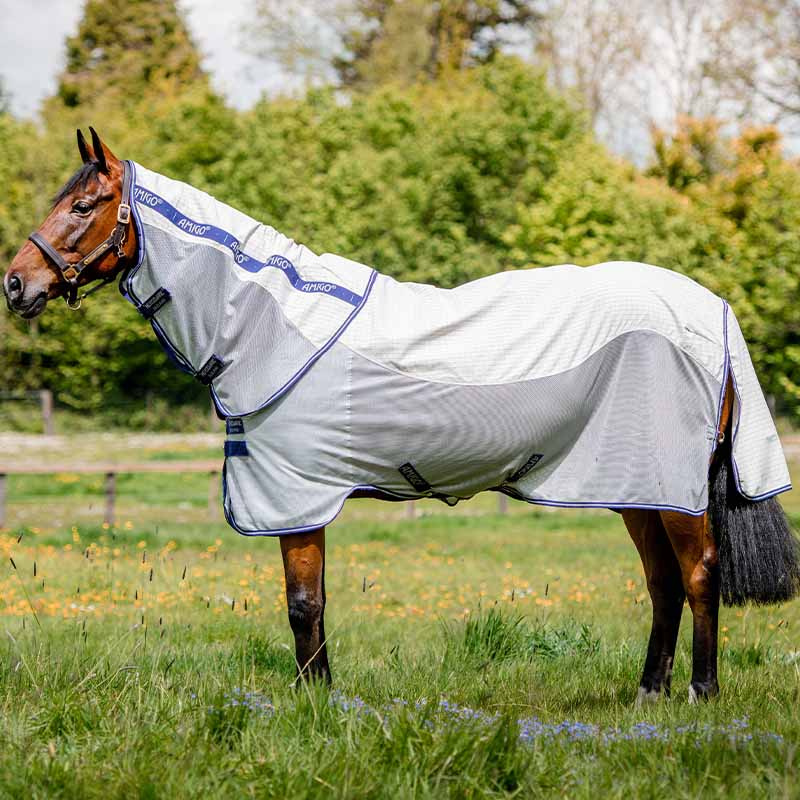 Derka letnia/przeciw owadom Amigo Airflow Plus Biało/Szaro/Niebieska