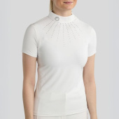Top konkursowy MoMina Short Sleeve Gun Metal Crystals Biały Top konkursowy MoMina Short Sleeve Gun Metal Crystals Biały
