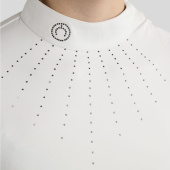 Top konkursowy MoMina Short Sleeve Gun Metal Crystals Biały Top konkursowy MoMina Short Sleeve Gun Metal Crystals Biały