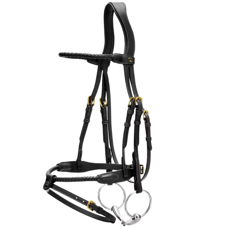 Ogłowie kombinowane Braided Dyon Collection Czarne