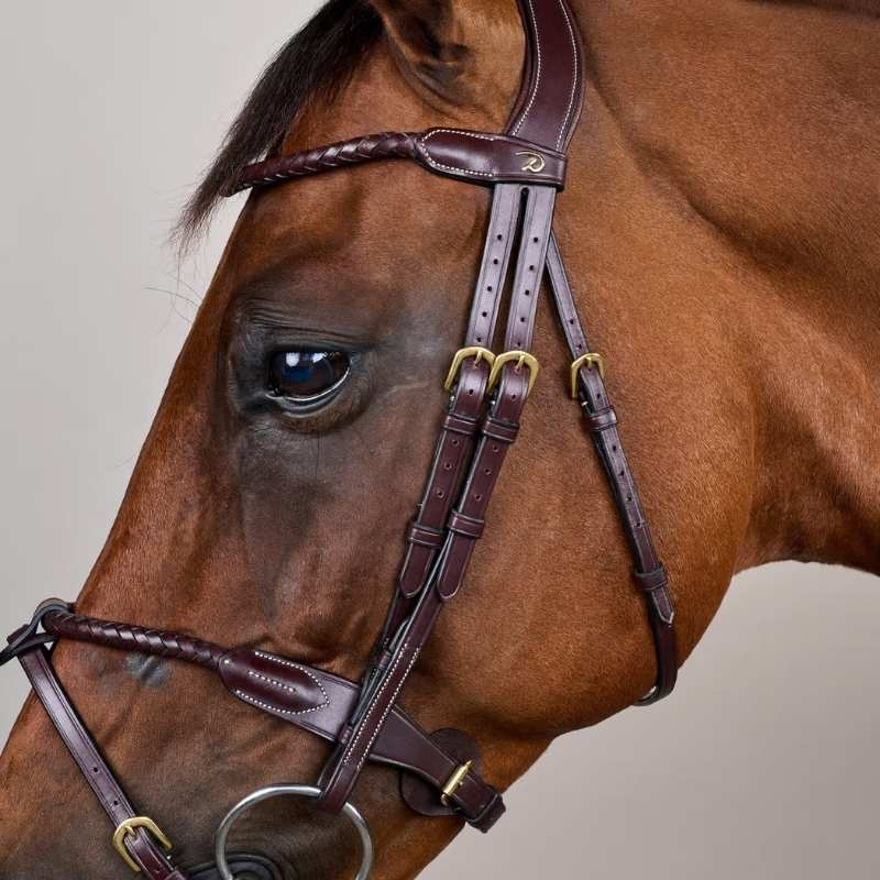 Ogłowie kombinowane Braided Dyon Collection Brązowe