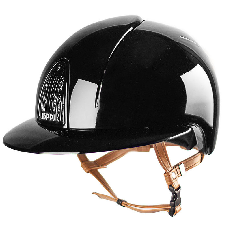 Kask jeździeckie Cromo Smart Polo Polish Beige Chinstrap Czarny