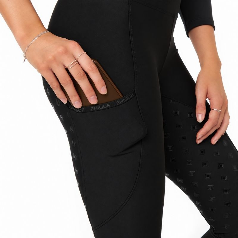 Zimowe legginsy jeździeckie Signature Thermo Plus Full Grip Czarne 450g
