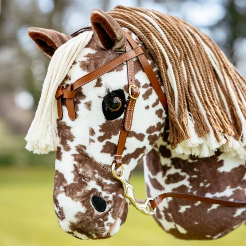 Ogłowie westernowe dla Hobby Horse Brązowe