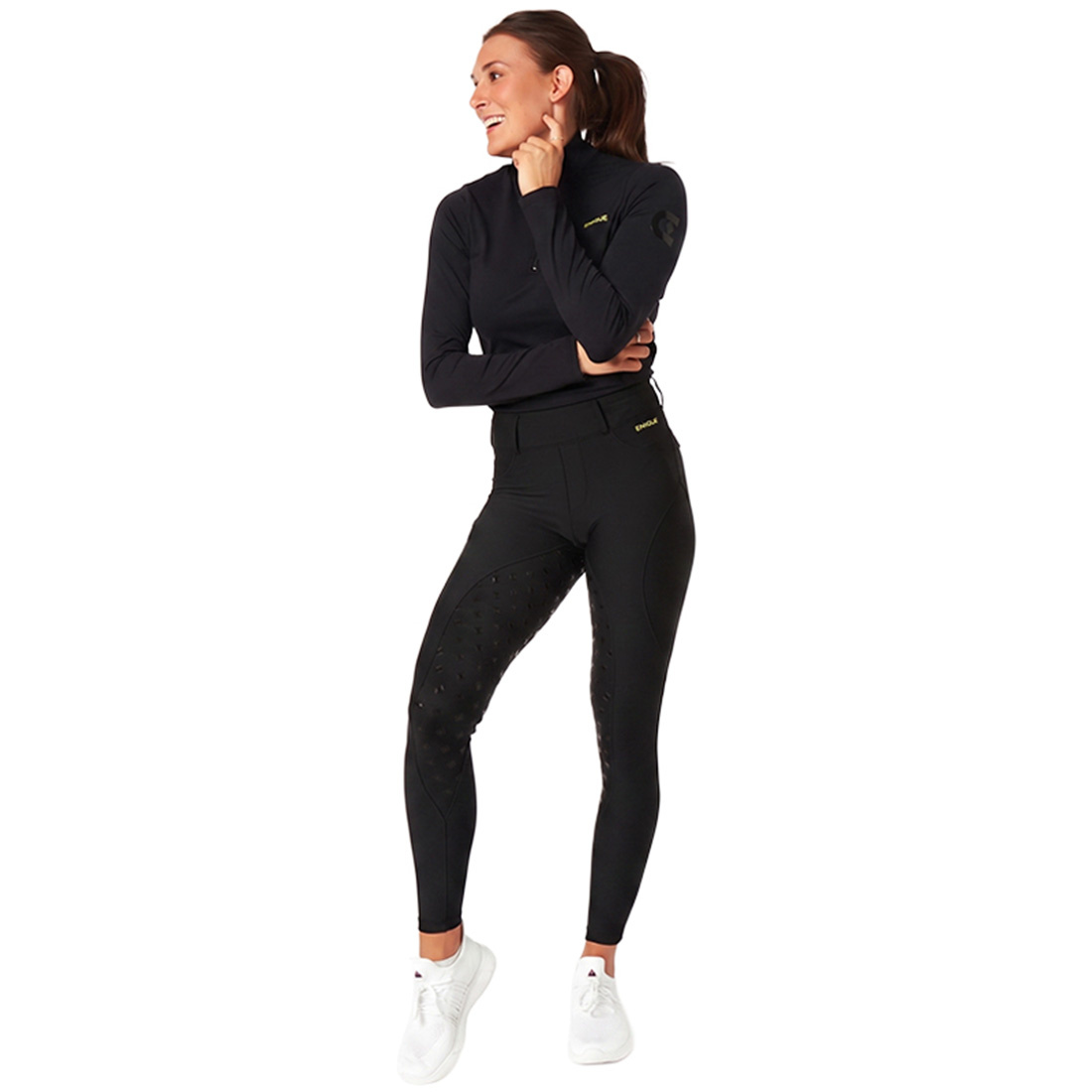 Legginsy jeździeckie Classic Full Grip Czarne