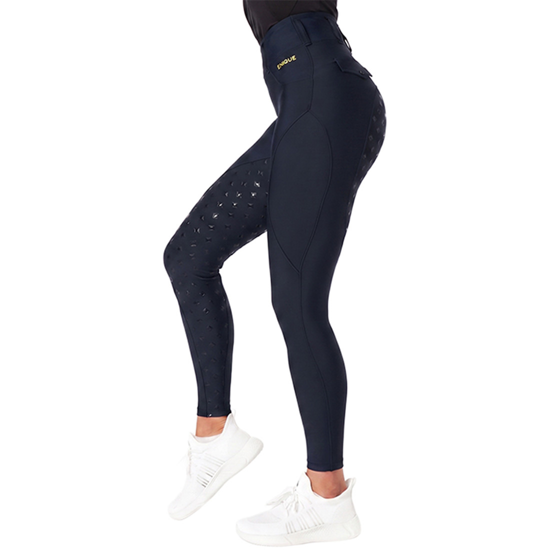 Legginsy jeździeckie Classic Full Grip Granatowe