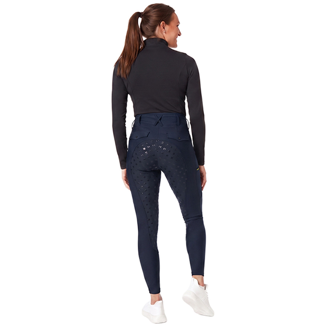 Legginsy jeździeckie Classic Full Grip Granatowe