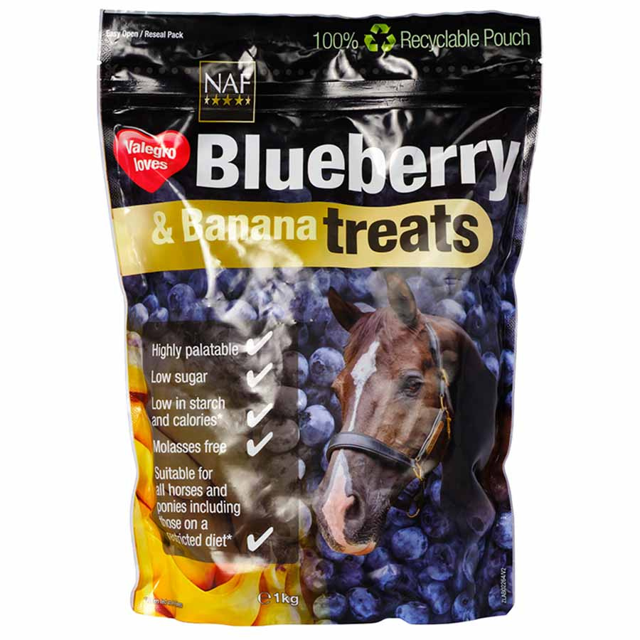 Cukierki dla koni Blueberry & Banana Treats 1kg