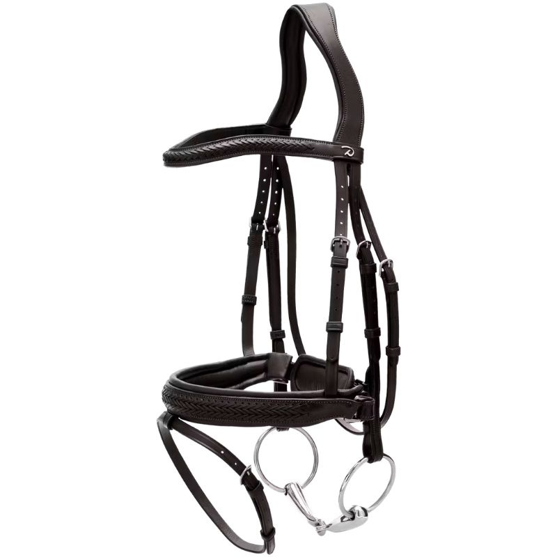 Ogłowie Plaited Pull Back New English Collection Czarne