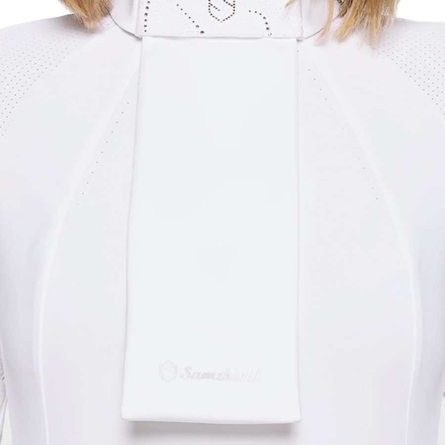 Plastron Crystal Leaf Frena Biały/Light Chrome