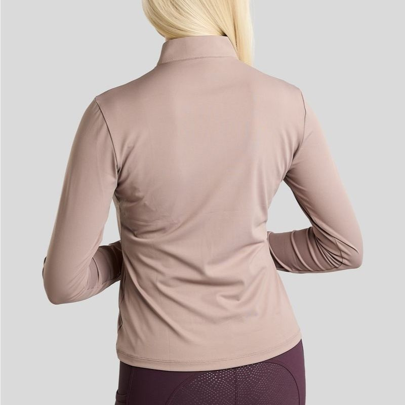 Top treningowy MoMegan Polo Long Sleeve Pearl Grey