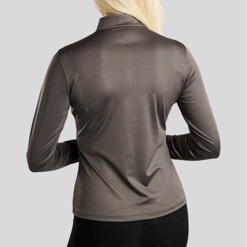 Top treningowy MoMegan Polo Long Sleeve Szary
