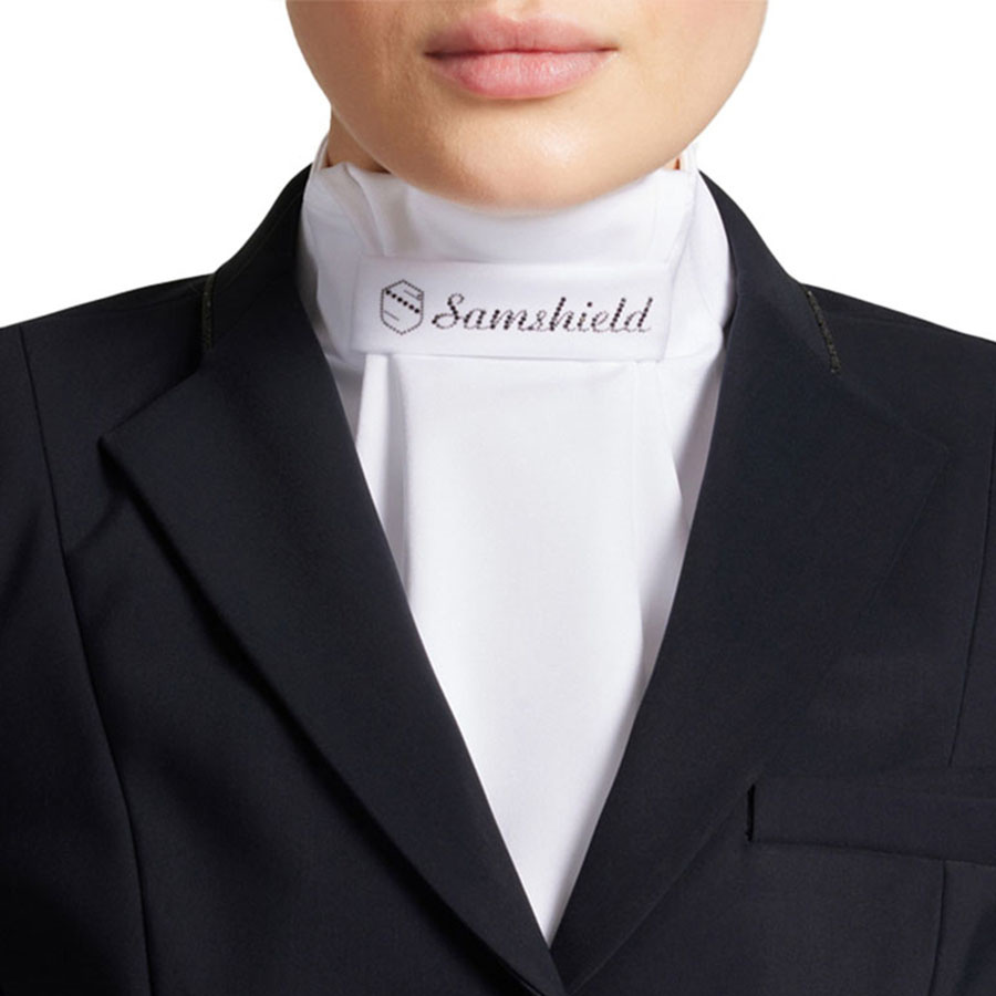 Plastron Crystal Biały/Black Chrome