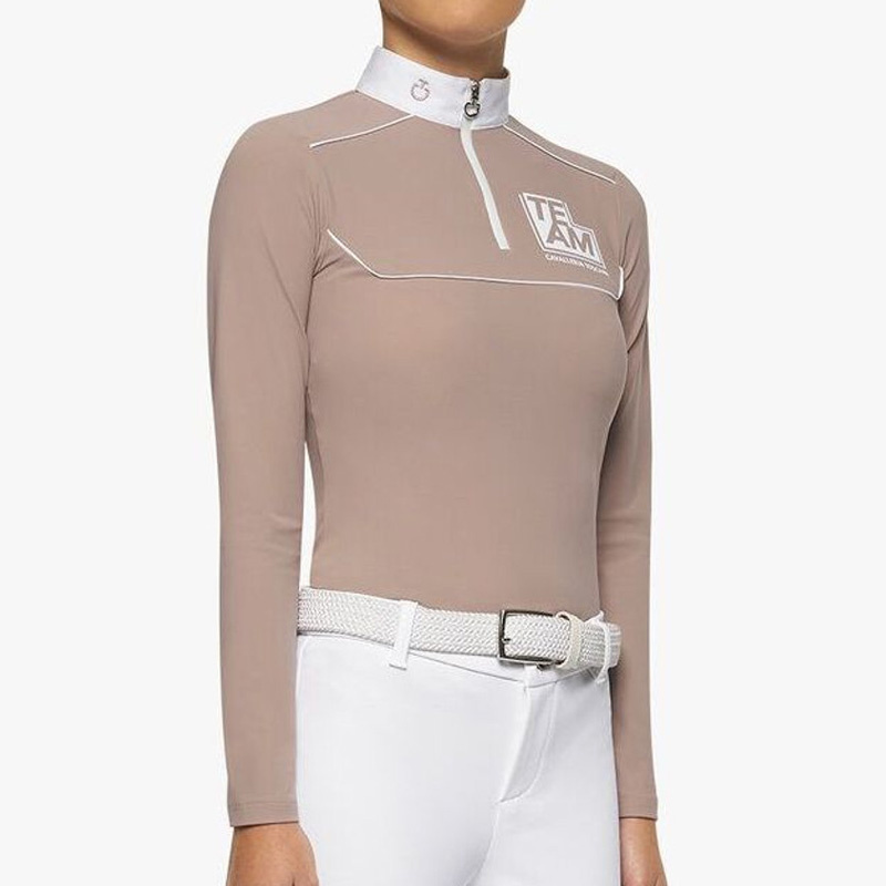 Bluzka Konkursowa Jr Team Daytona Jersey Zip Polo Beżowa