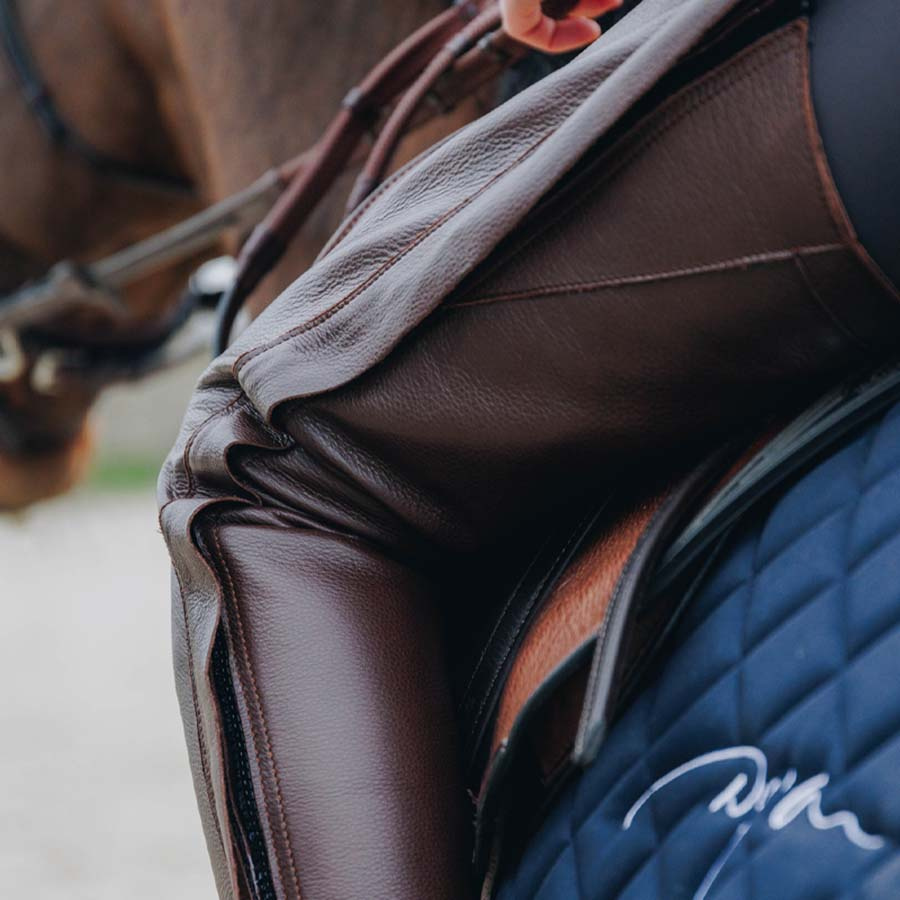 Długie czapsy Leather Brązowe