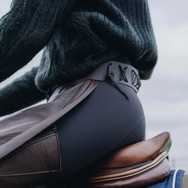 Długie czapsy Leather Brązowe