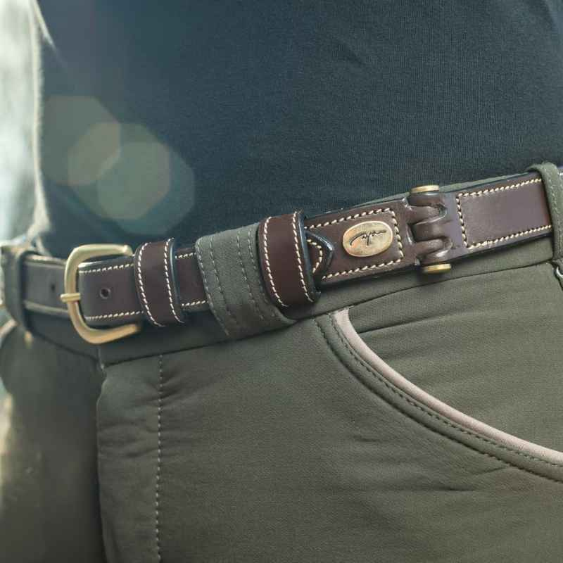 Pasek Flat Leather Brązowy