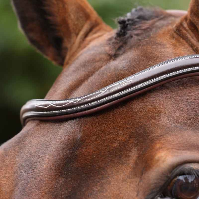 Ogłowie z szerokim nachrapnikiem LUSSO Opus 180M Brązowe